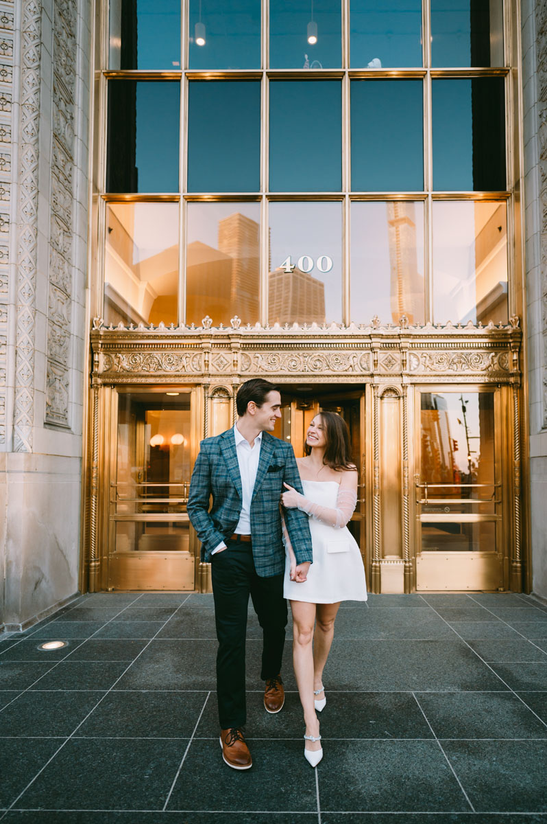 wrigley building engagement light and bright classic photography