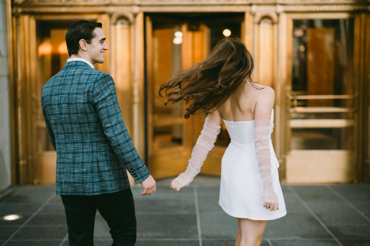 wrigley building engagement light and bright classic photography