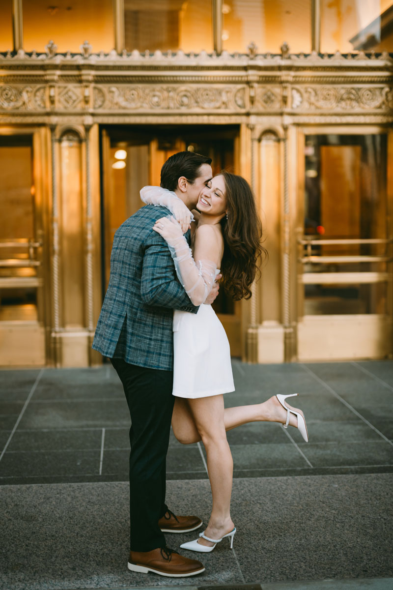 wrigley building engagement light and bright classic photography