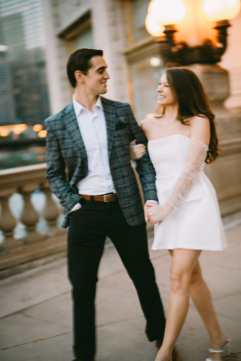 wrigley building engagement motion blur photography