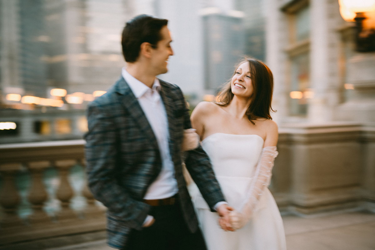 wrigley building engagement motion blur photography