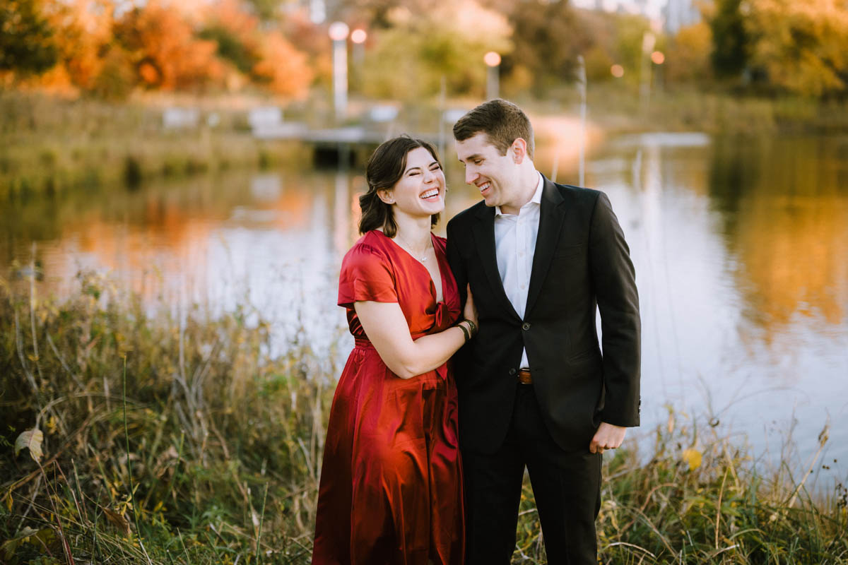 True Color Lincoln Park South Pond Engagement Photography