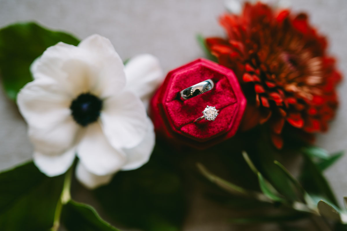 fall wedding details ring photo