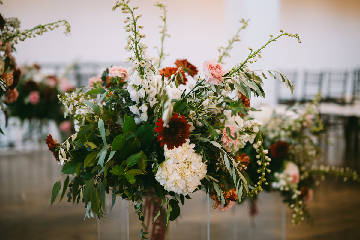light and bright fall flower mae district wedding ceremony