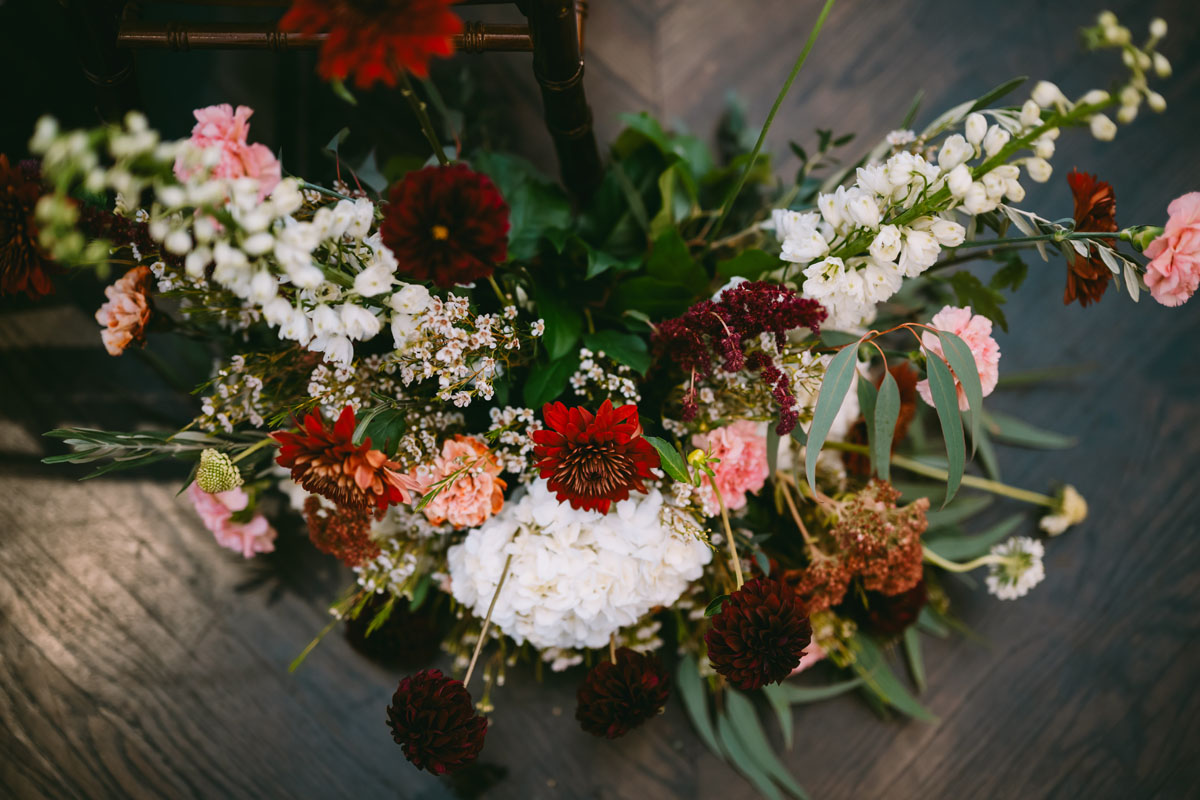 light and bright fall flowers mae district wedding ceremony