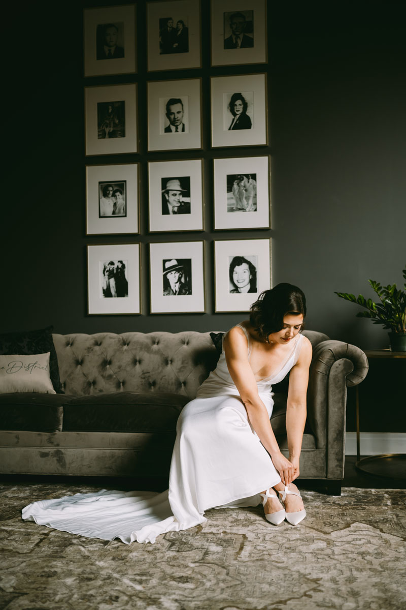 light and bright mae district fall wedding bride portrait