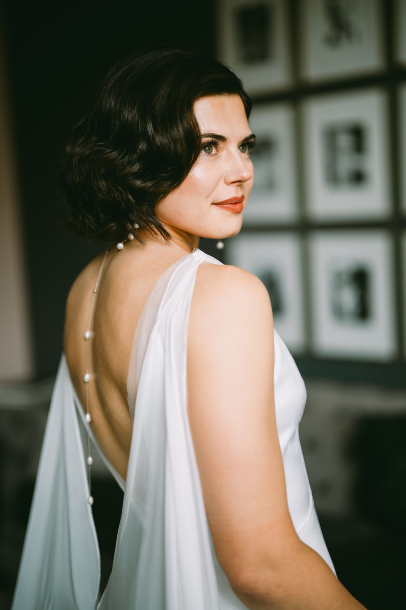 light and bright mae district fall wedding bride portrait