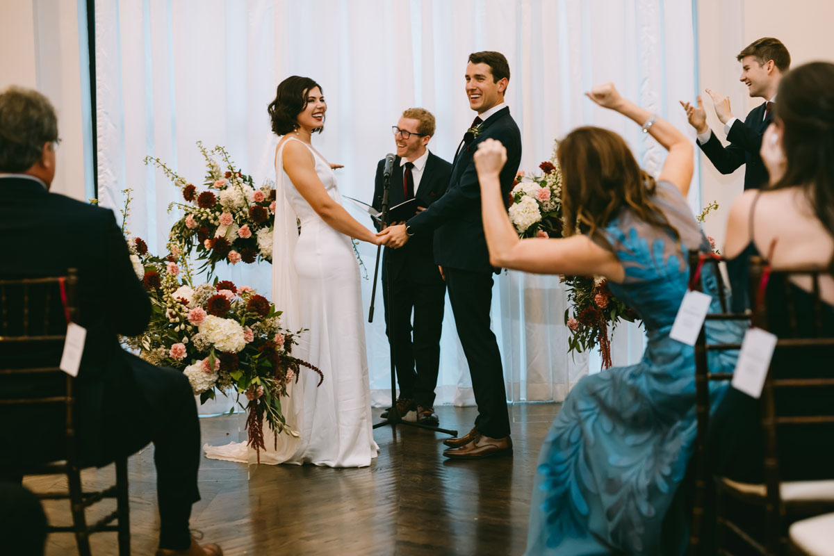 light and bright fall mae district wedding ceremony