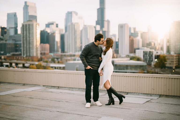 Fall Wicker Park Rooftop Engagement // Jackie + Andrew