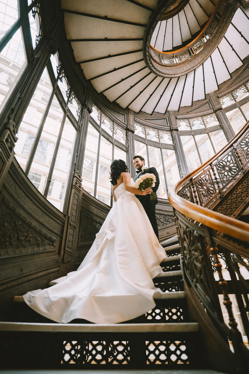 Timeless elegant Rookery Building wedding light and bright photographer