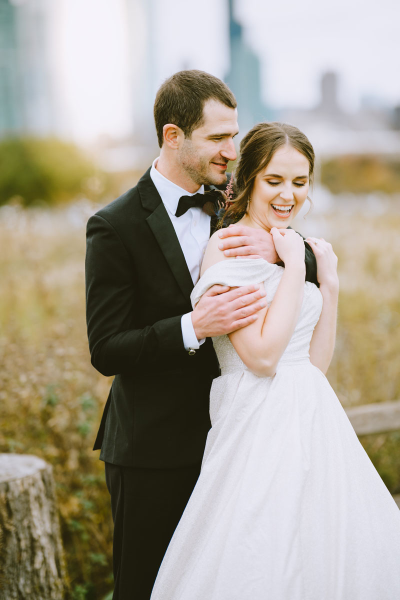 timeless elegant fall northerly island wedding light and bright photography