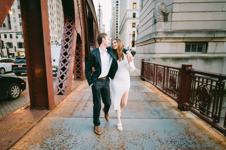 Chic Fall Chicago Riverwalk Engagement // Sarah + Shane