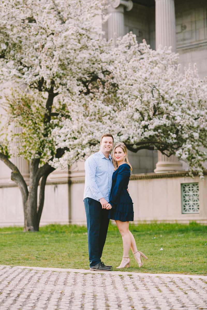 cherry blossom engagement museum of science and industry light and vibrant photography