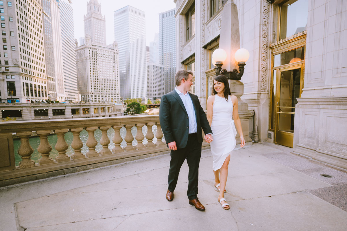 dreamy wrigley building true color engagement photographer