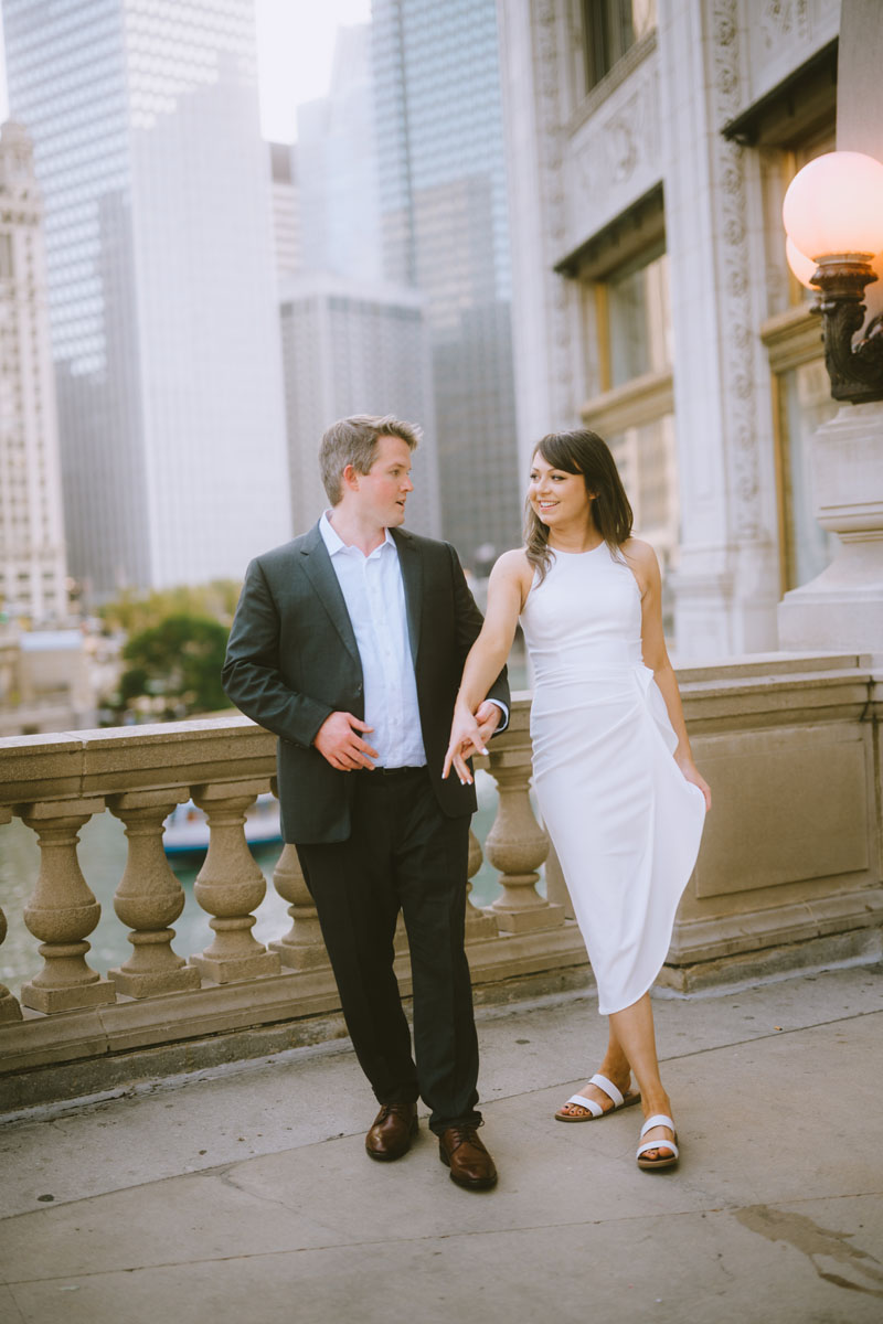dreamy wrigley building true color engagement photographer
