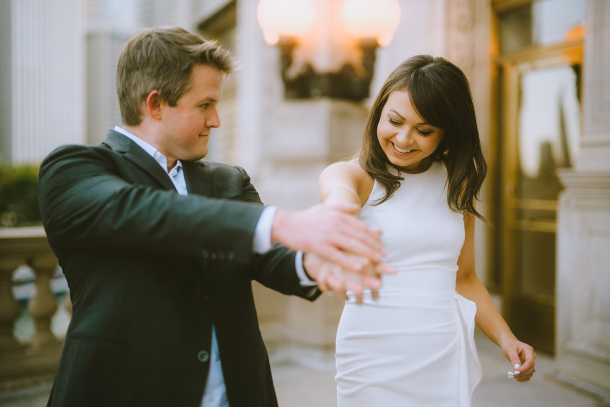 dreamy wrigley building true color engagement photographer