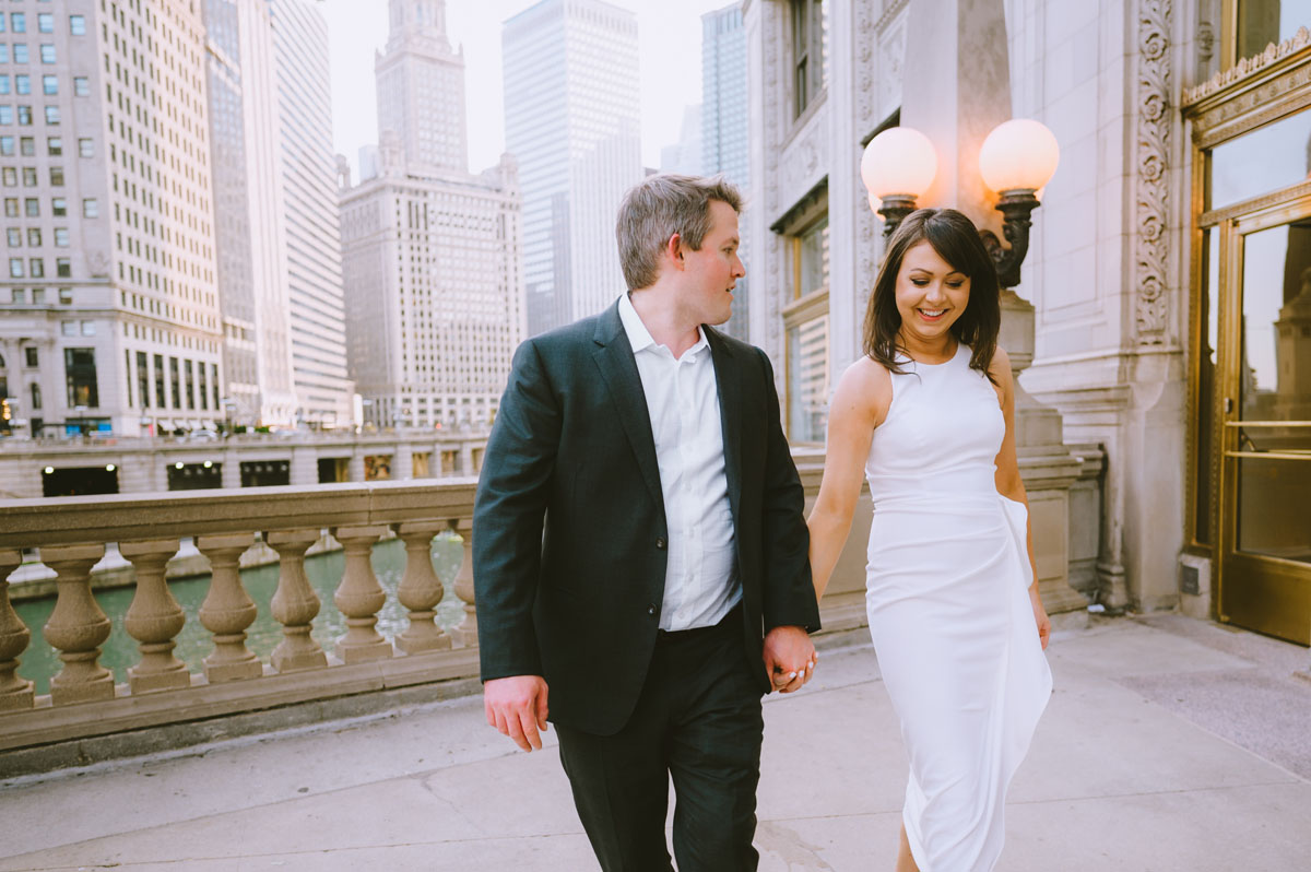 dreamy wrigley building true color engagement photographer