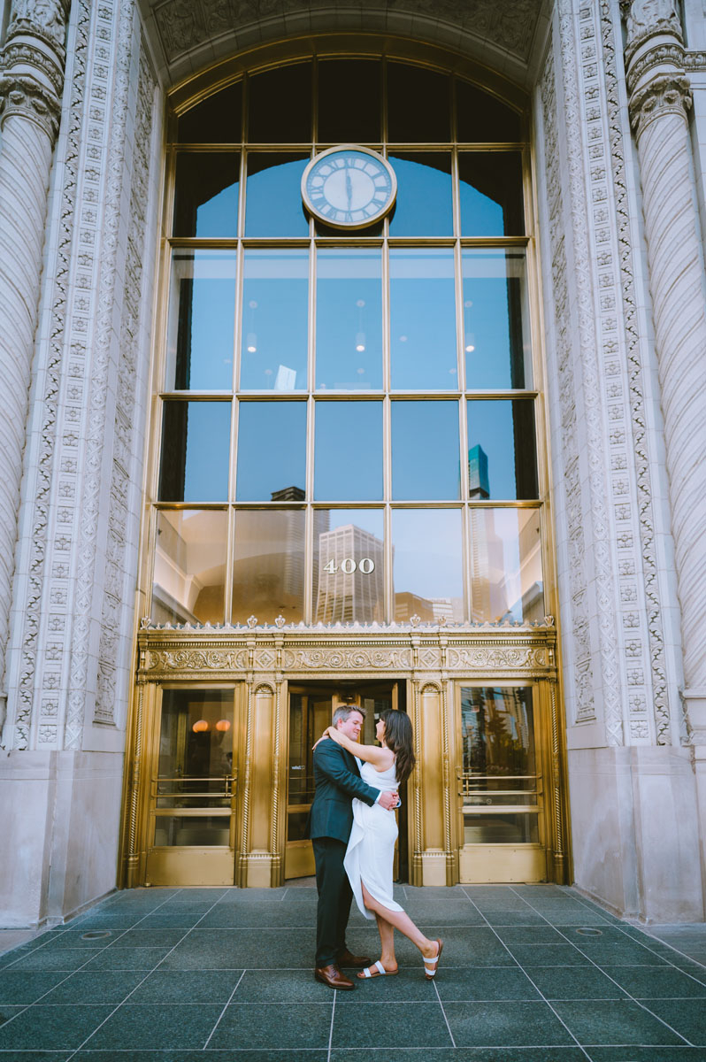dreamy wrigley building true color engagement photographer