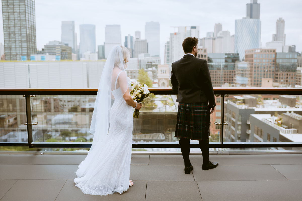 Hyatt House Rooftop Bride + Groom Photos