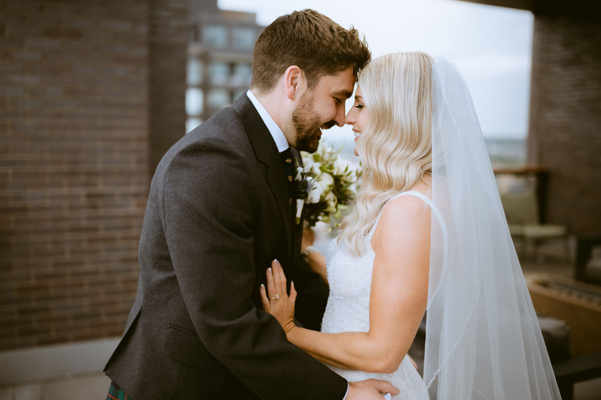Hyatt House Rooftop Bride + Groom Photos, Documentary True Color Wedding Photographer