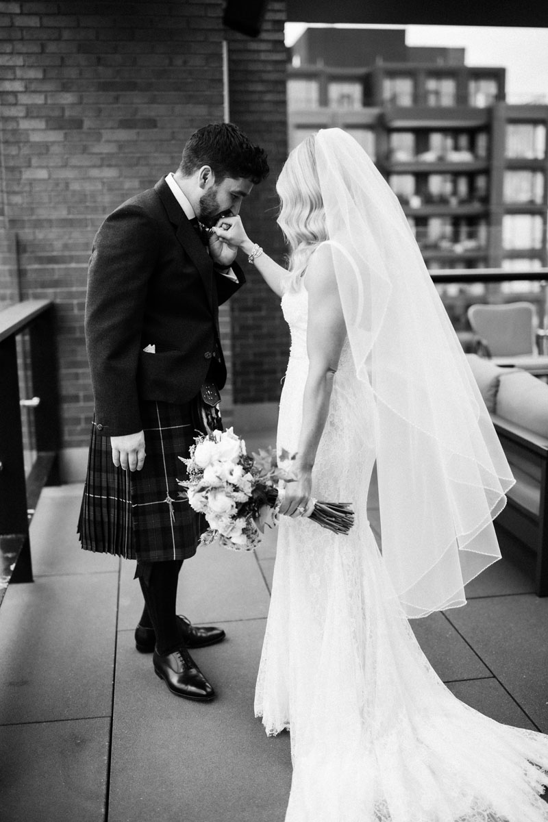 Hyatt House Rooftop Bride + Groom Photos, Documentary True Color Wedding Photographer