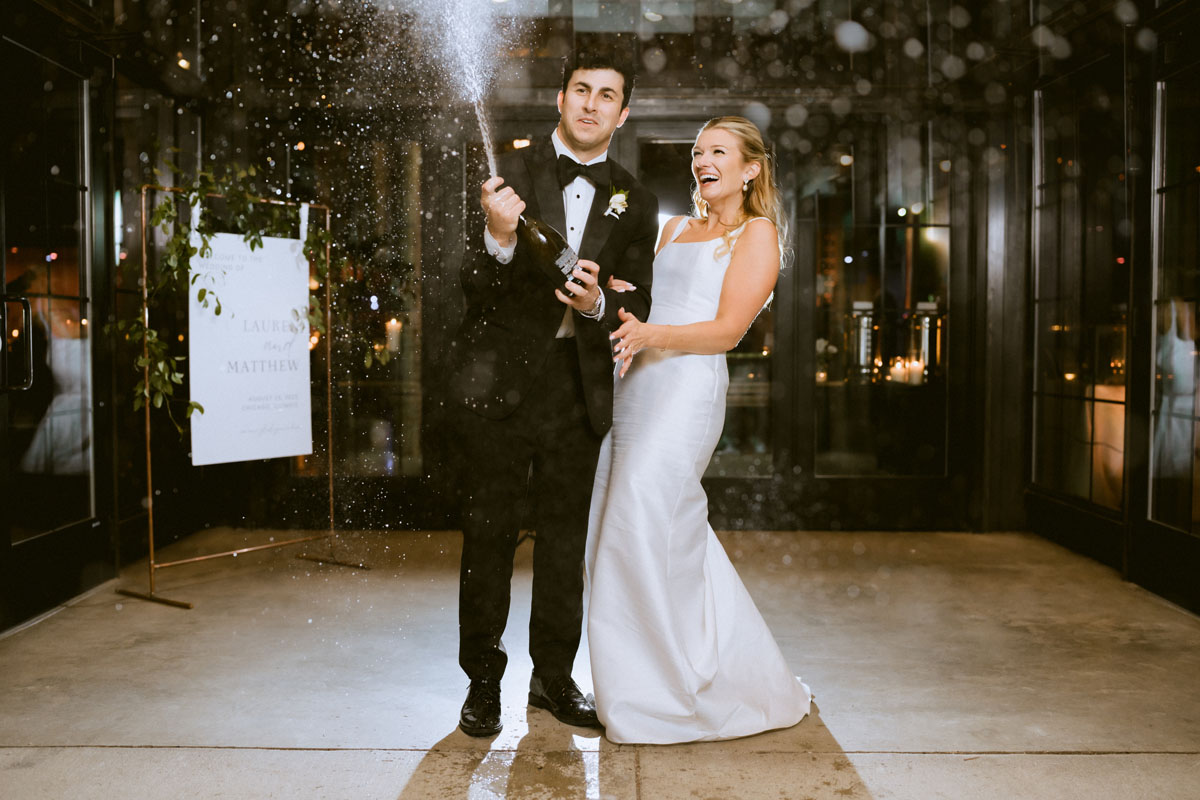 Fairlie Wedding Champagne Pop Best Chicago Wedding Photographer