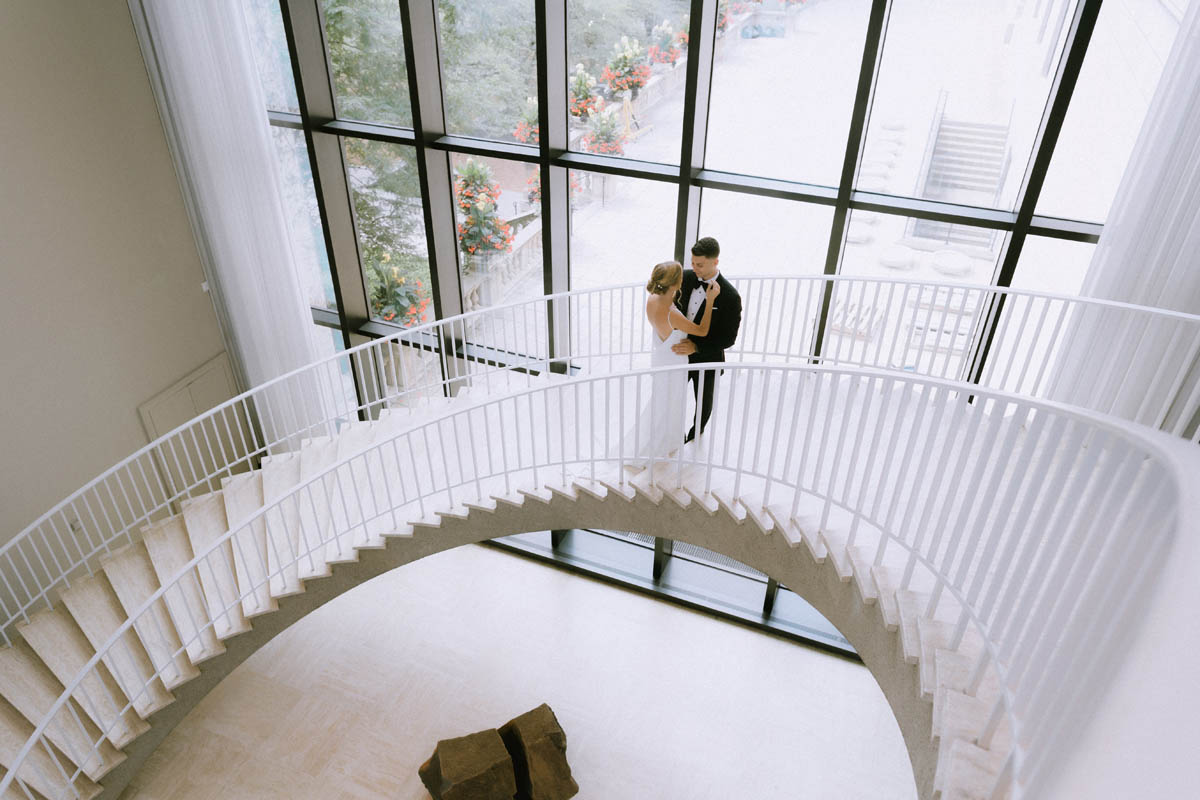 Light and airy Editorial Art Institute of Chicago Wedding Photography