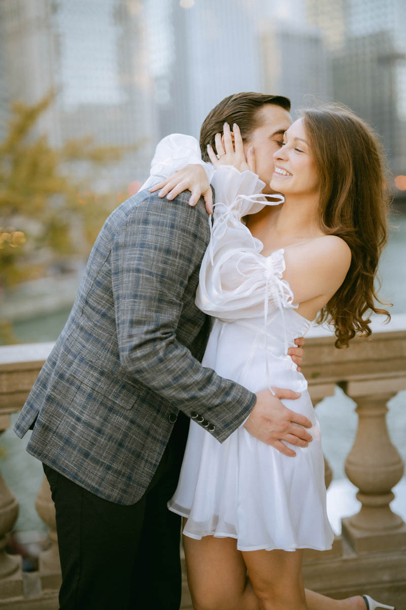 True color editorial Chicago Wrigley Building Engagement Photographer