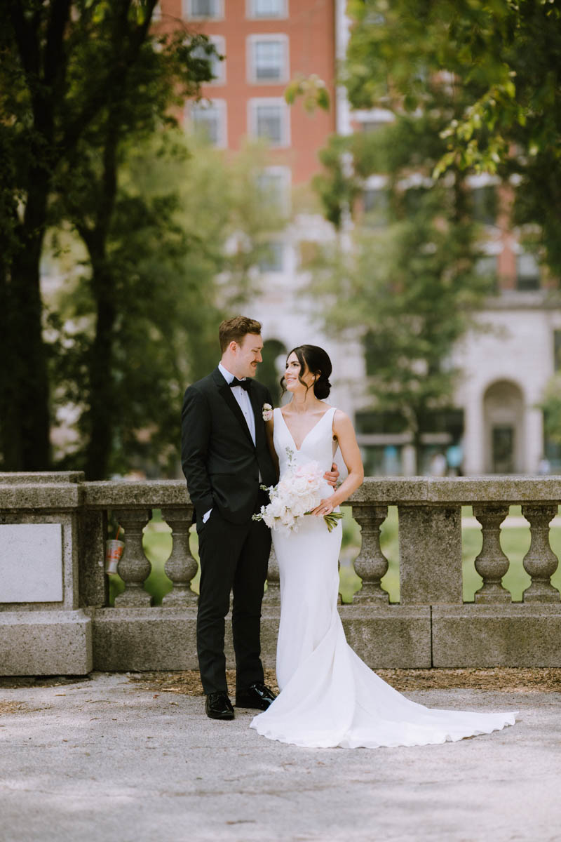 Grant Park Wedding Photos, light and airy Chicago wedding photographer, bride and groom portraits