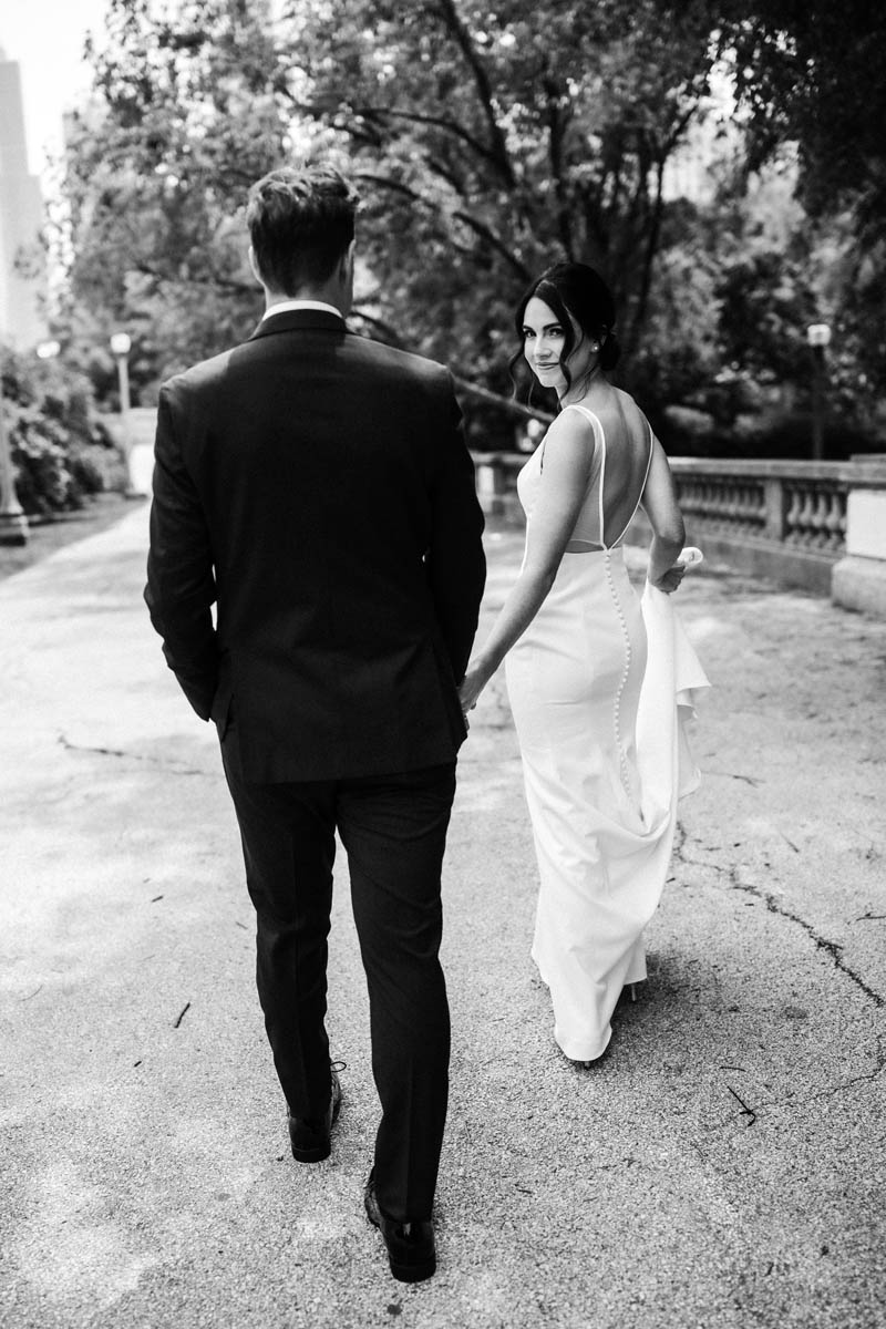 Grant Park Wedding Photos, light and airy Chicago wedding photographer, bride and groom portraits