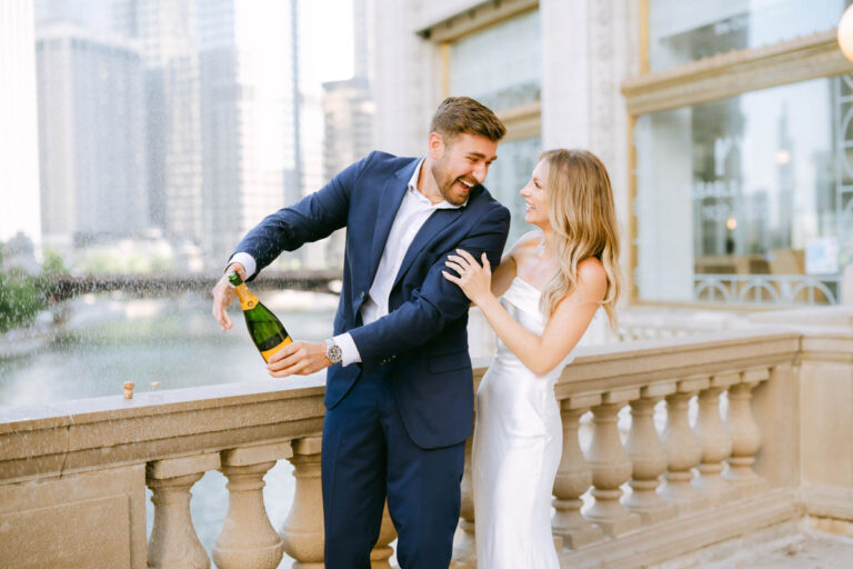 Gorgeous Summer Chicago Riverwalk Engagement // Rachel & Tallib