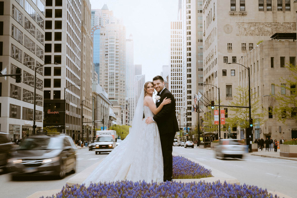 True Color Chicago Wrigley Building Wedding Photographer
