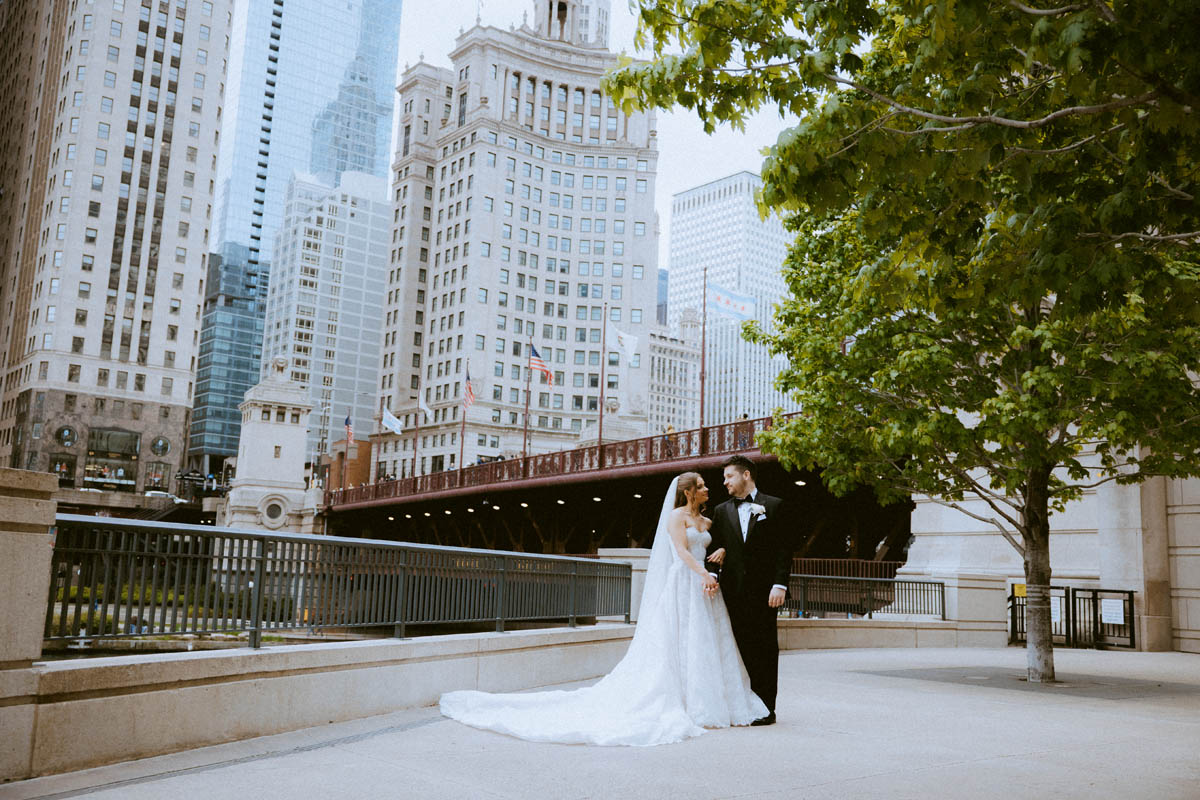 Chicago Riverwalk True Color Wedding Photographer
