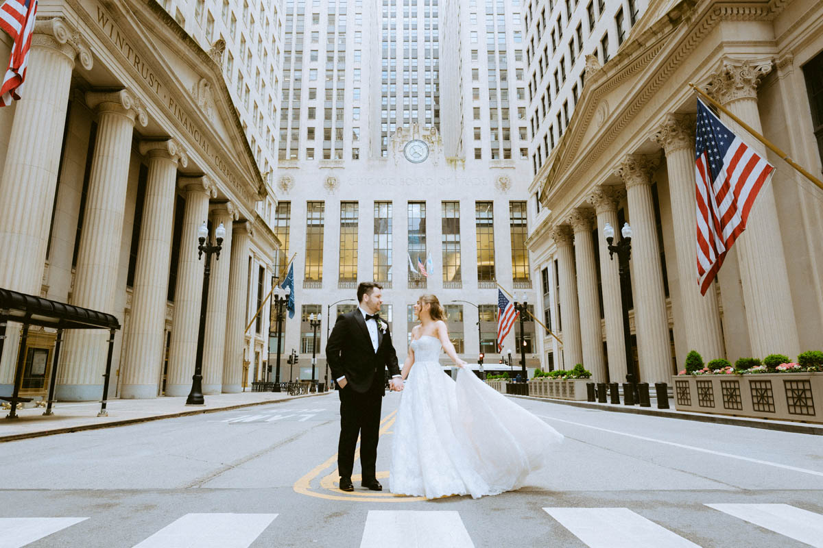 True Color Chicago Board of Trade Wedding Photographer