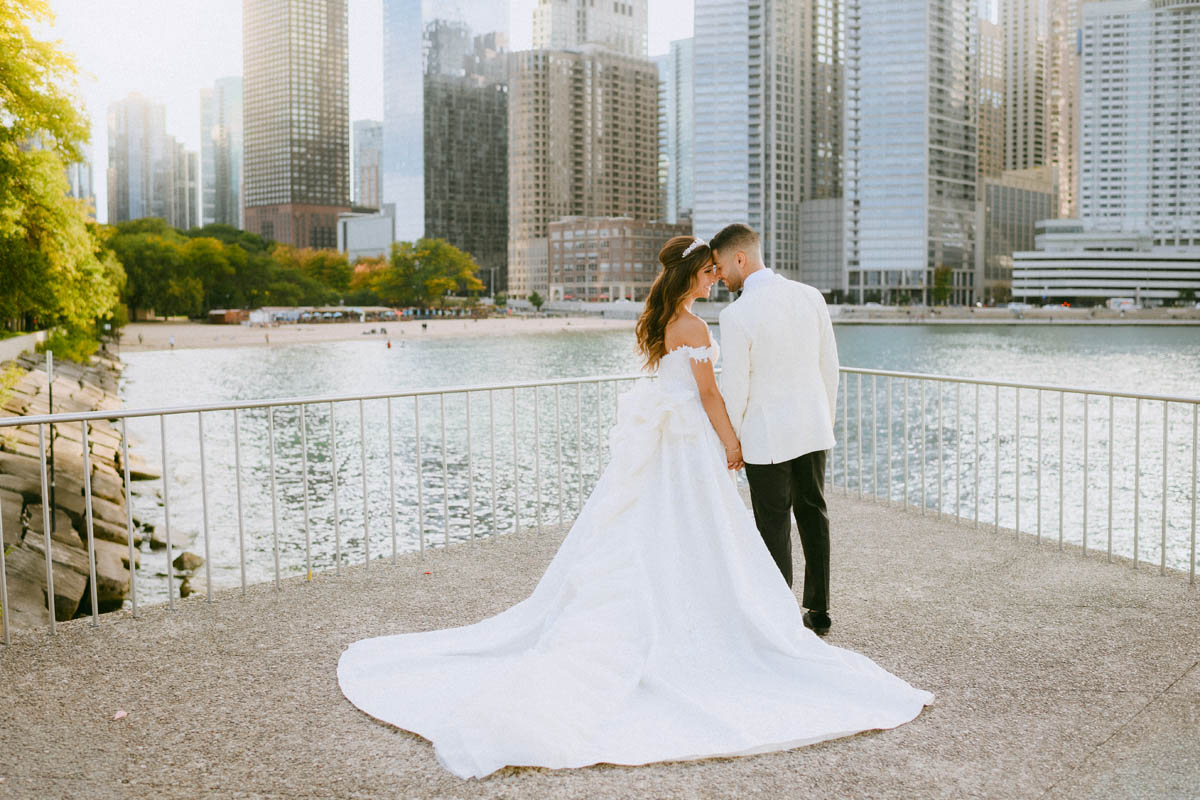Bride and groom portraits at Olive Park