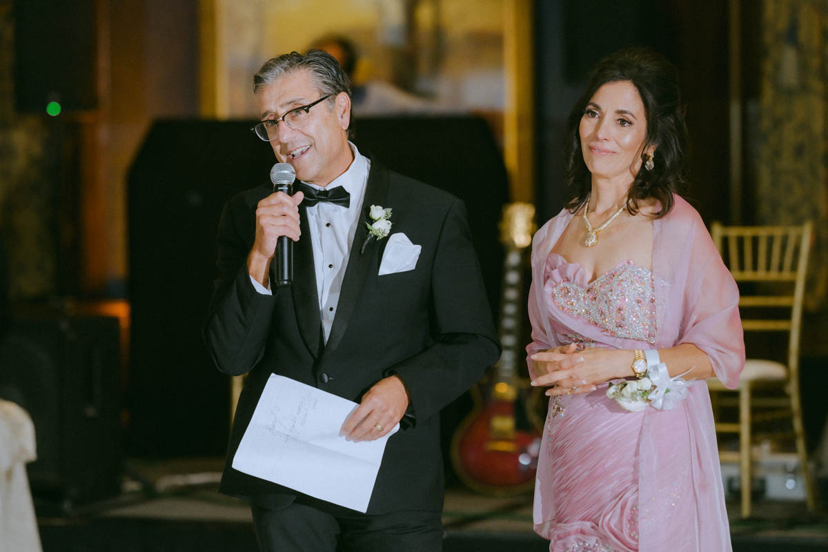 Parents of the bride give a toast
