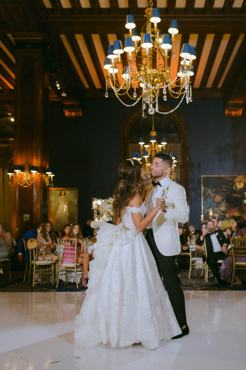 Bride and groom dancing at the Union League Club of Chicago