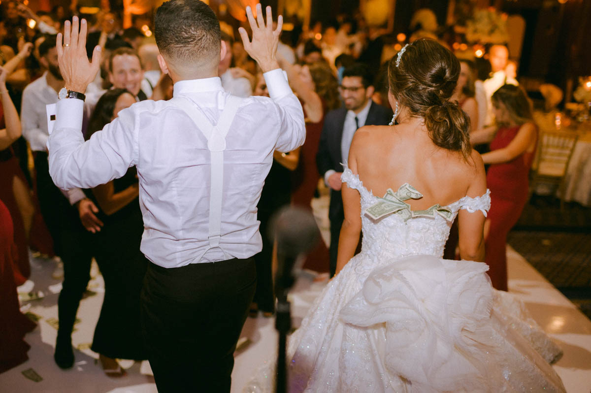 Bride and wedding guests dancing at the Union League Club of Chicago