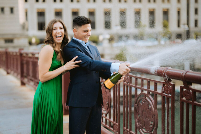 Chicago Fall Engagement Session | Chicago Riverwalk & North Avenue Beach