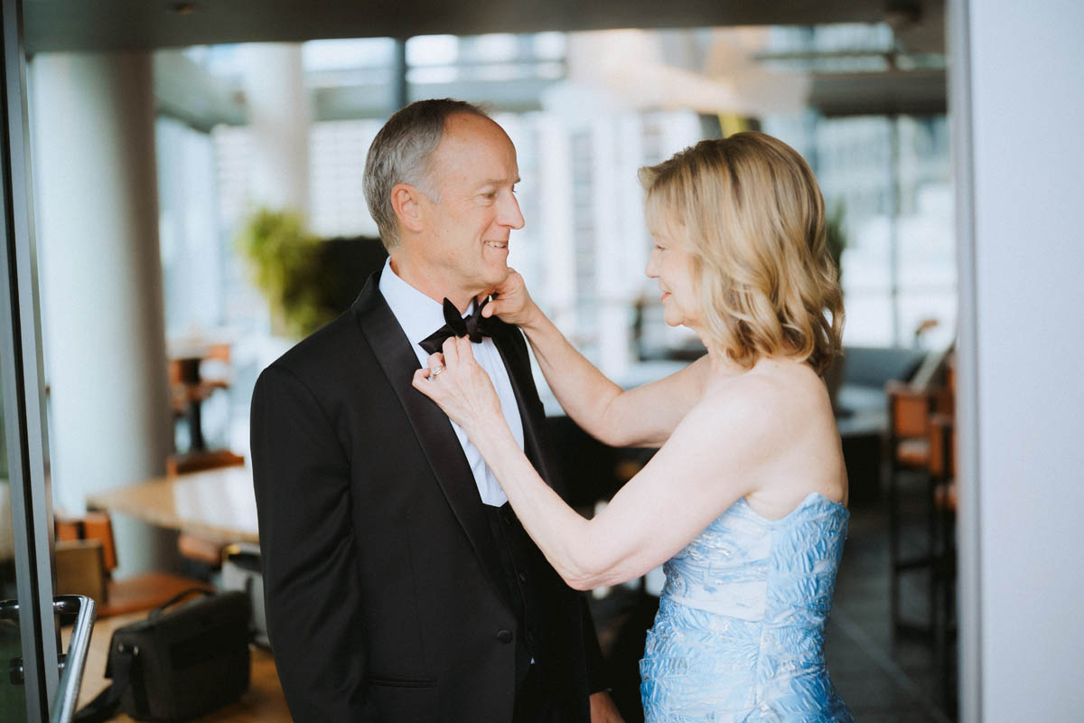 Bride's parents before the ceremony