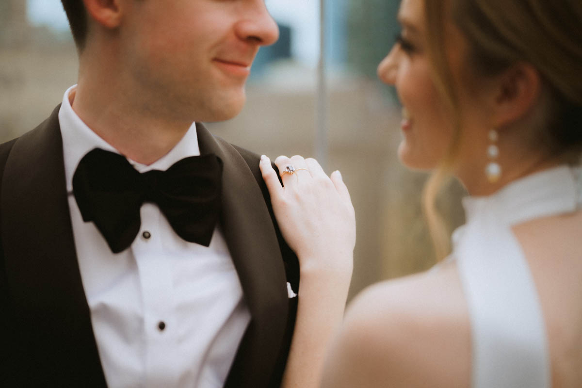 Close-up portrait of wedding ring