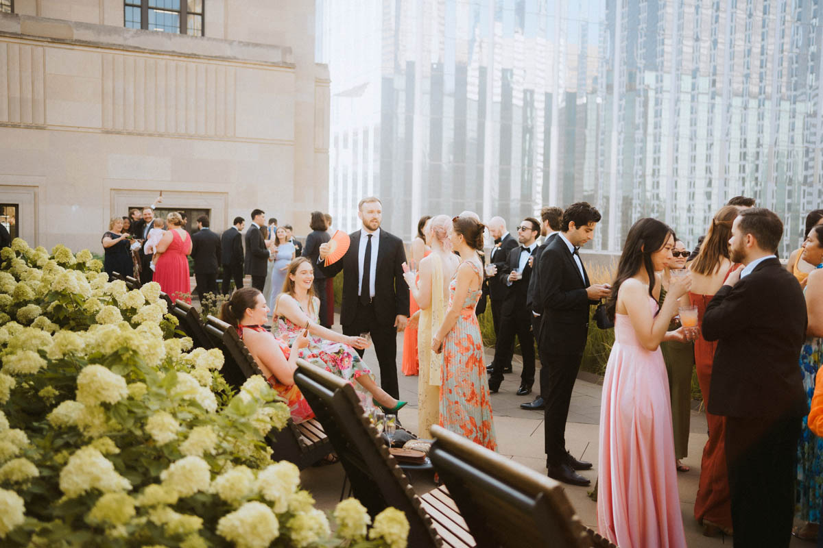 Wedding guests enjoying the reception at the Old Post Office Chicago