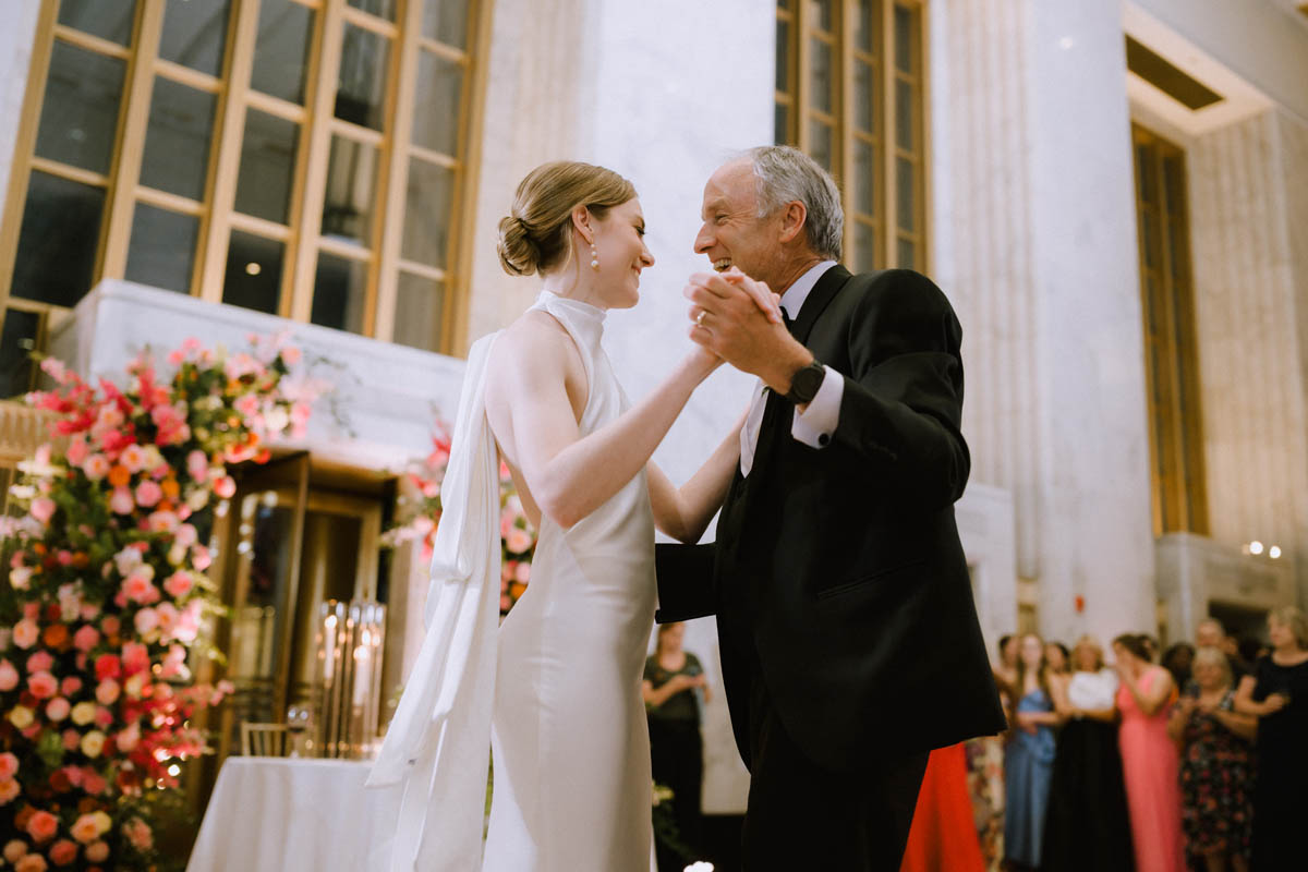 Bride dancing with her father during the wedding reception