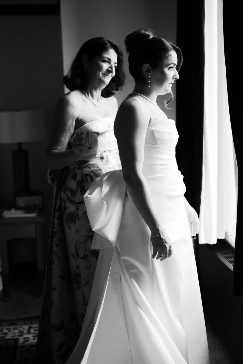 Black and White Bridal Portrait Before the Ceremony
