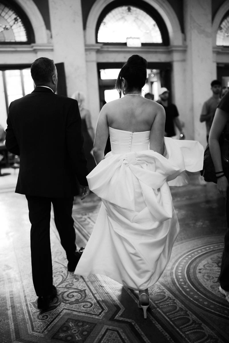 Bride and her dad leaving for the wedding ceremony