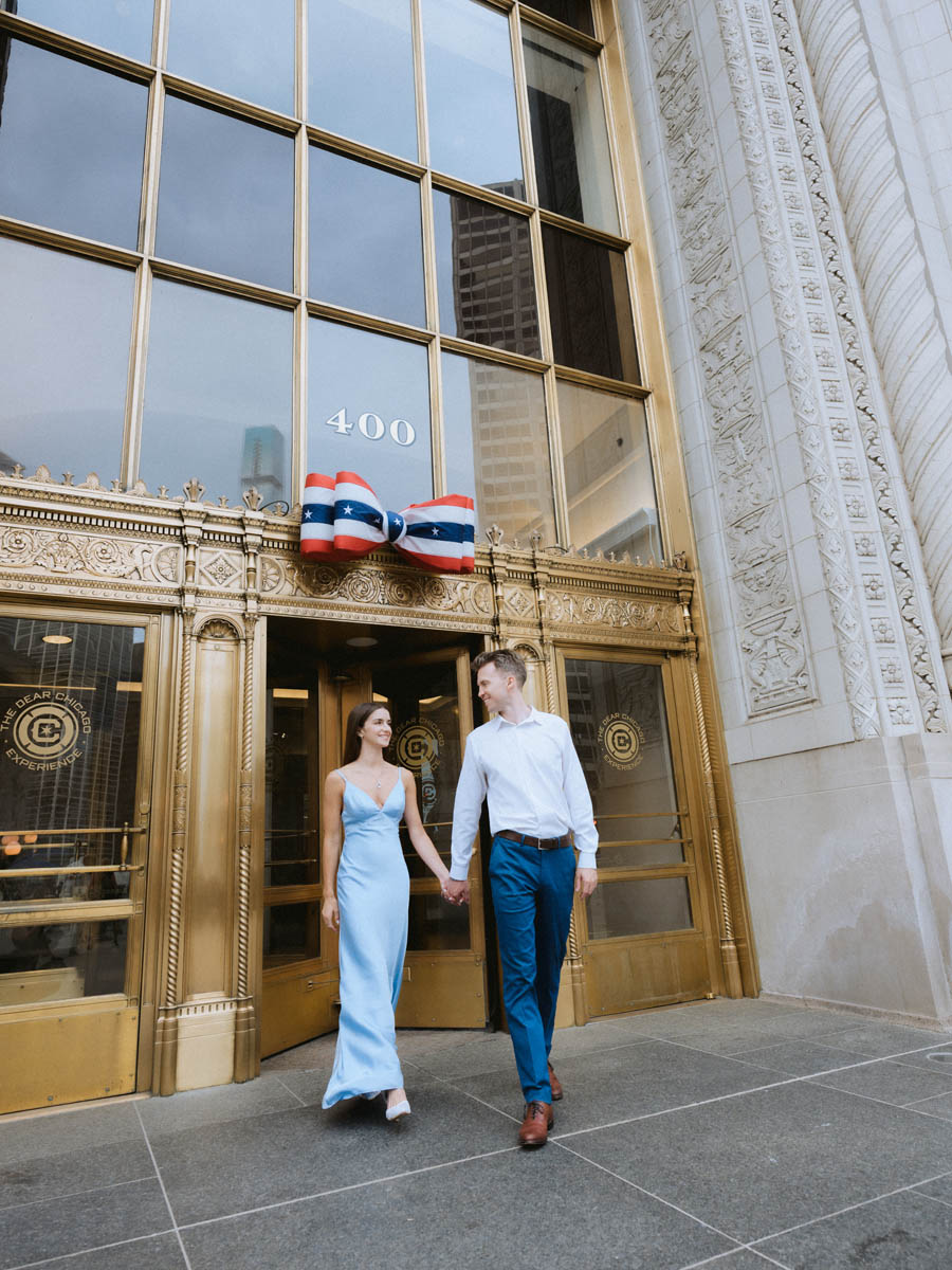 Wrigley Building Engagement Portrait