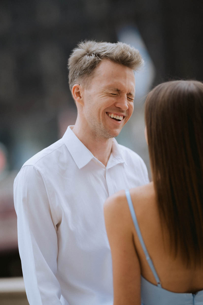 Candid laughter