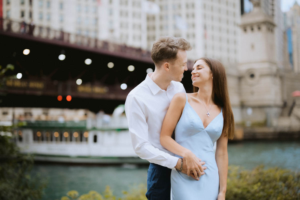 Candid romantic moment