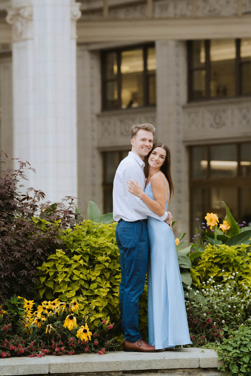 Wrigley Building Engagement Portrait