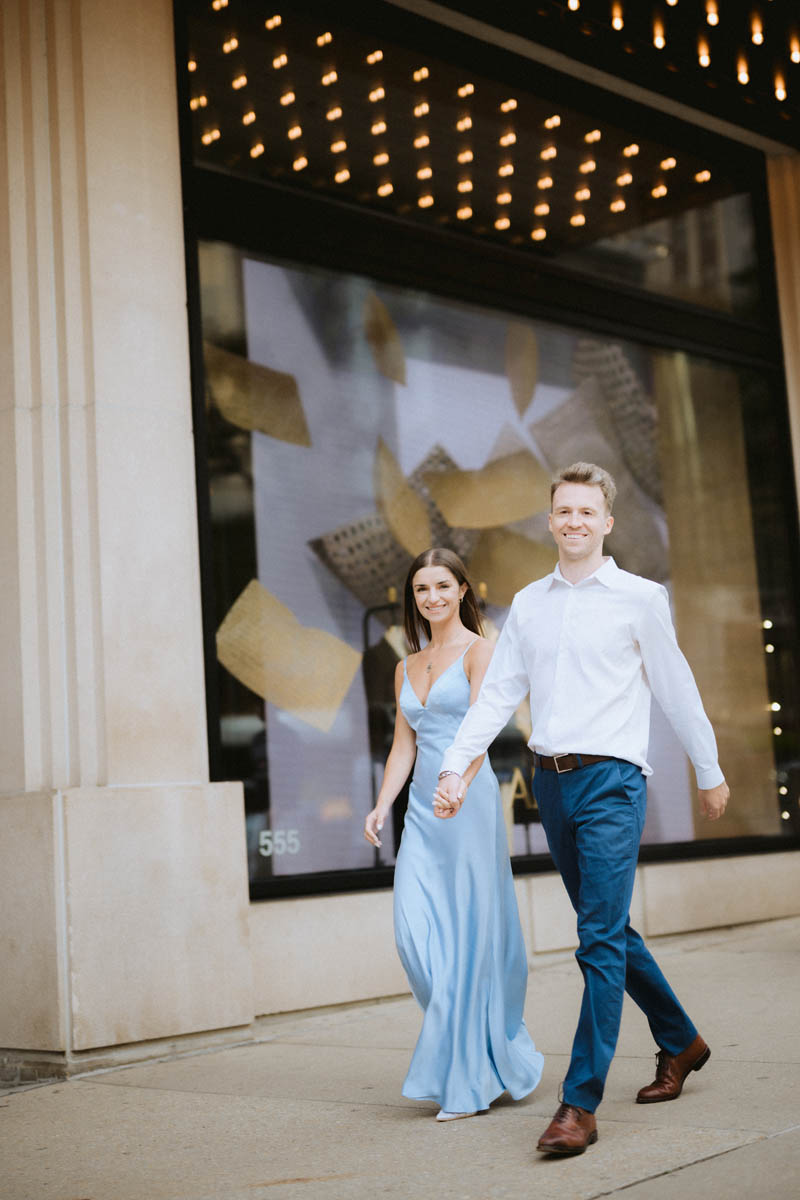 Walking along Michigan Avenue